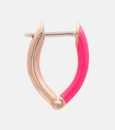 Shop Melissa Kaye Cristina 18kt Rose Gold Single Hoop Earring In Pink