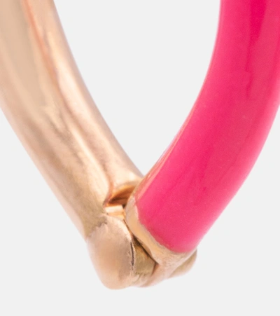 Shop Melissa Kaye Cristina 18kt Rose Gold Single Hoop Earring In Pink