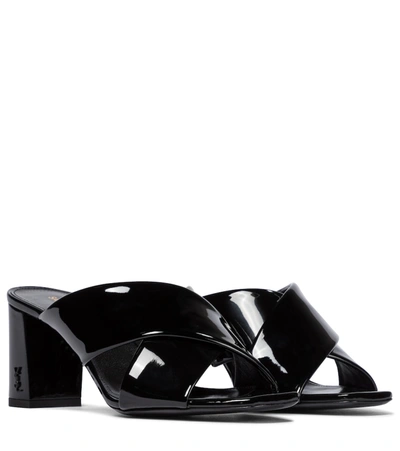 Shop Saint Laurent Loulou 70 Patent Leather Sandals In Black