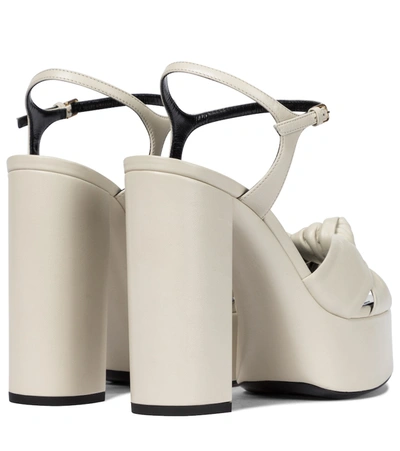 Shop Saint Laurent Bianca 125 Leather Platform Sandals In White