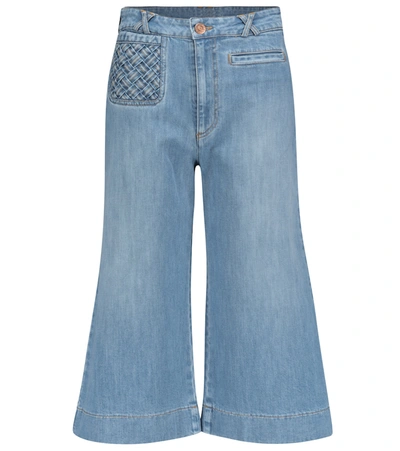 Shop See By Chloé High-rise Flared Cropped Jeans In Blue