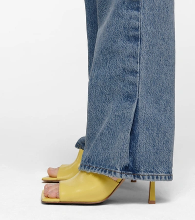 Shop Frame Le Drew High-rise Straight Jeans In Blue