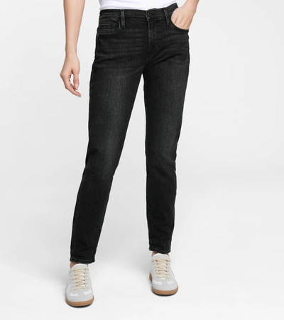 Shop Frame Le Garçon Cropped Mid-rise Skinny Jeans In Grey