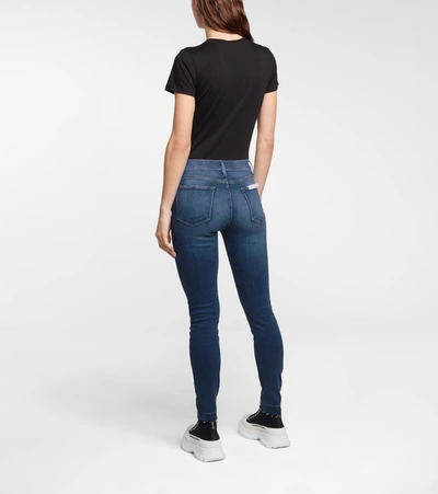 Shop Frame Le High Cropped Skinny Jeans In Blue