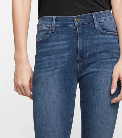 Shop Frame Le High Cropped Skinny Jeans In Blue