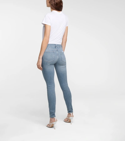 Shop Frame Le High Skinny Jeans In Blue