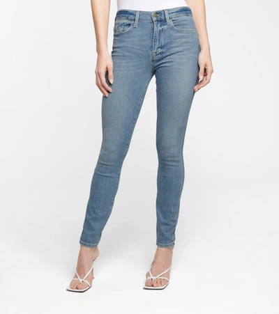 Shop Frame Le High Skinny Jeans In Blue