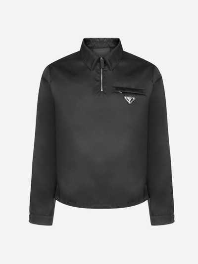 Shop Prada Logo-plaque Re-nylon Polo-style Jacket