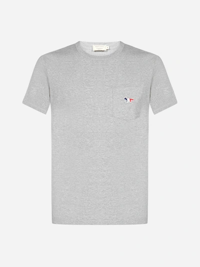 Shop Maison Kitsuné Tricolor-fox-patch Cotton T-shirt