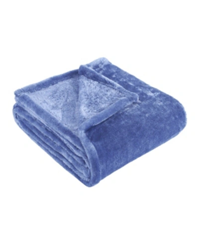 Superior Wrinkle Resistant Plush Fleece Throw Bedding In Aqua