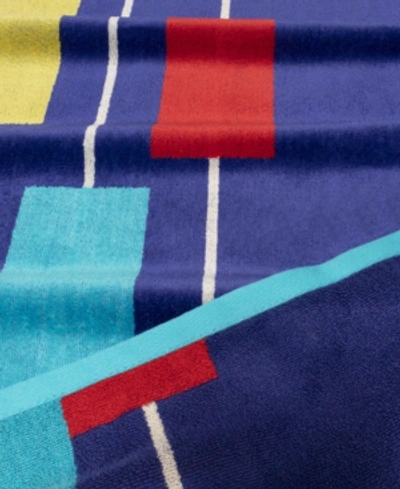 Superior Neon Tiles Oversized Beach Towel In Blue