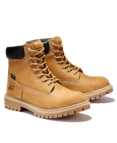 Shop Timberland Women's Direct Attach 6" Steel Safety Lug Sole Boots Women's Shoes In Wheat Nubuck Leather