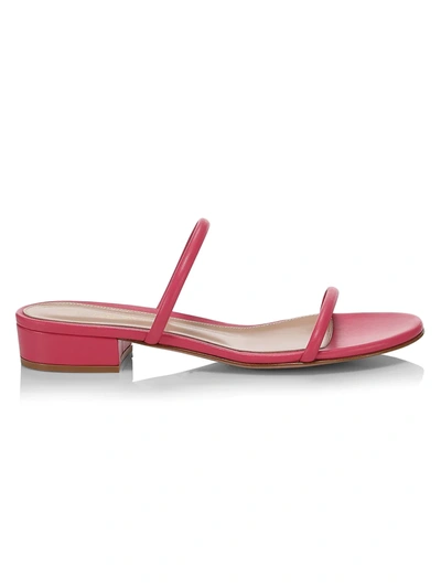 Shop Gianvito Rossi Byblos Leather Mules In Ruby Rose