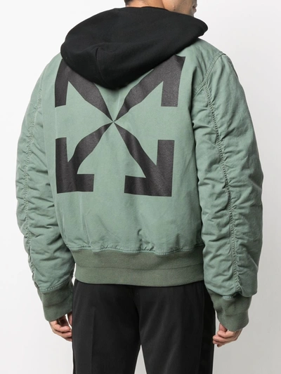 Shop Off-white Arrow Vintage Bomber Jacket In Green
