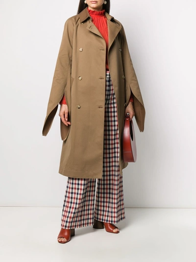 Shop Victoria Victoria Beckham Cotton Trench Coat In Beige