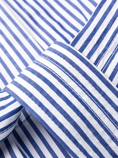 Shop P.a.r.o.s.h Striped Cotton Dress In Blue