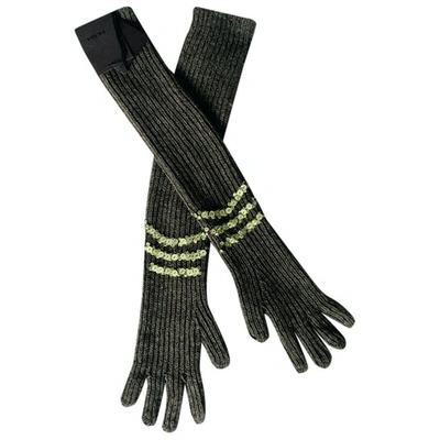 Pre-owned Prada Wool Long Gloves In Grey