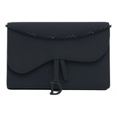 Pre-owned Dior Saddle Black Leather Handbag