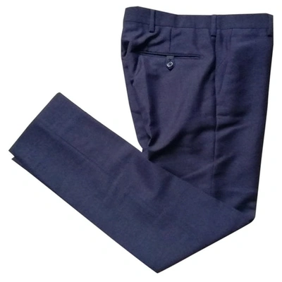 Pre-owned Prada Blue Wool Trousers
