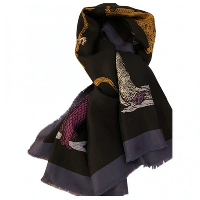 Pre-owned Loewe Silk Neckerchief In Black