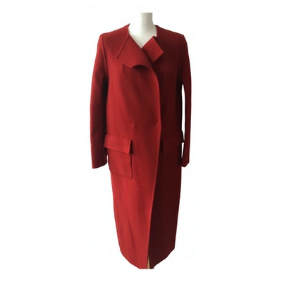 Pre-owned Maryling Wool Coat In Red