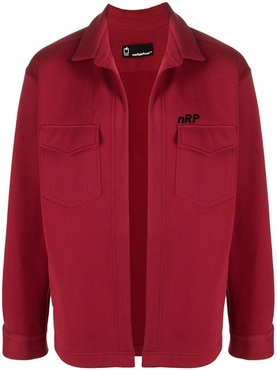 Shop Styland Hooded Jersey Jacket In Red