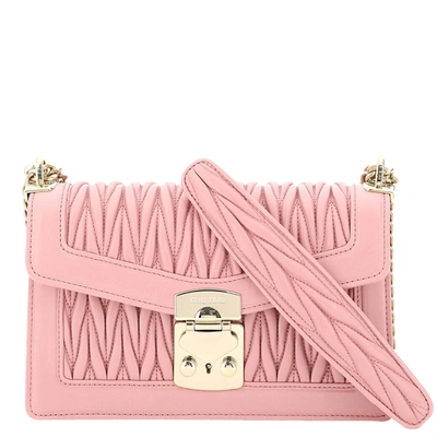 Pre-owned Miu Miu Pink Matelasse Nappa Leather Miu Confidential Medium Bag
