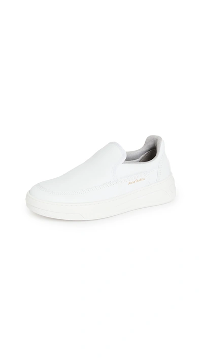 Shop Acne Studios Bennie W Sneakers In White/optic White
