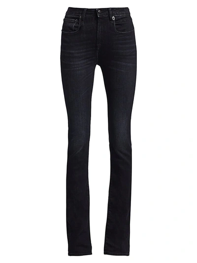 Shop R13 Women's Alison Zip-cuff Skinny Jeans In Rayne Black