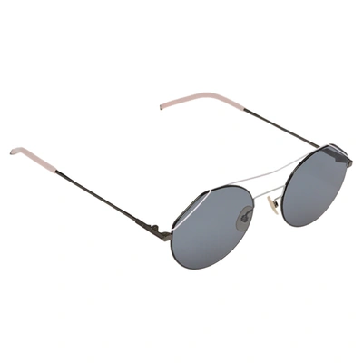 Pre-owned Fendi Black Tone & Pink/ Grey M0042/s Round Sunglasses