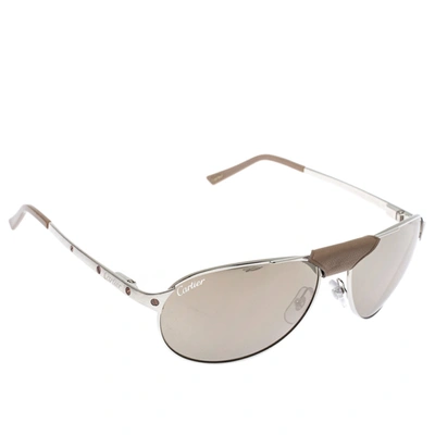 Pre-owned Cartier Wayfarer Sunglasses In Silver