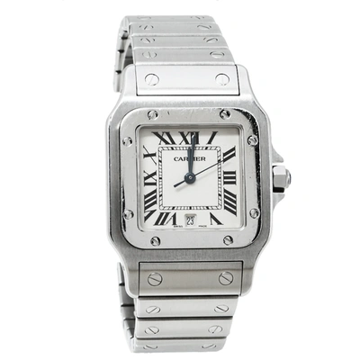 Pre-owned Cartier Cream Stainless Steel Santos 1564 Women's Wristwatch 29mm