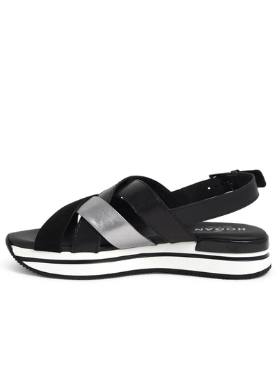 Shop Hogan Black H257 Sandals