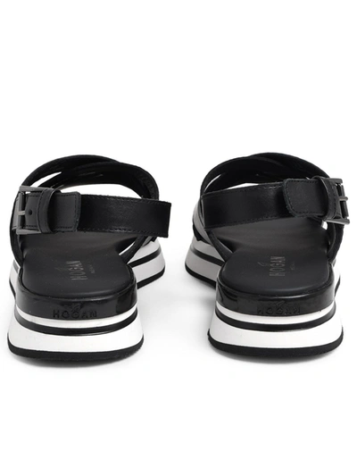 Shop Hogan Black H257 Sandals