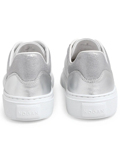 Shop Hogan White H365 Sneakers In Silver