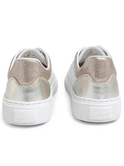 Shop Hogan White H365 Sneakers In Gold