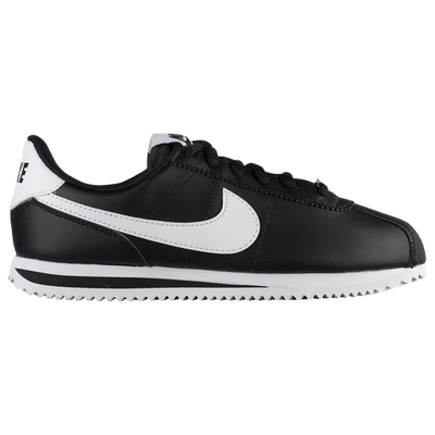 Shop Nike Boys  Cortez In Black/black/white