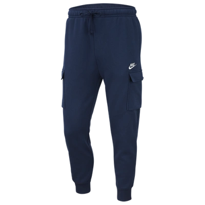 Shop Nike Mens  Cargo Club Pants In Midnight Navy/white