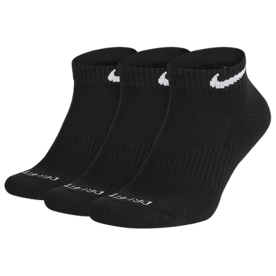 Shop Nike Mens  3 Pack Dri-fit Plus Low Cut Socks In Black/white