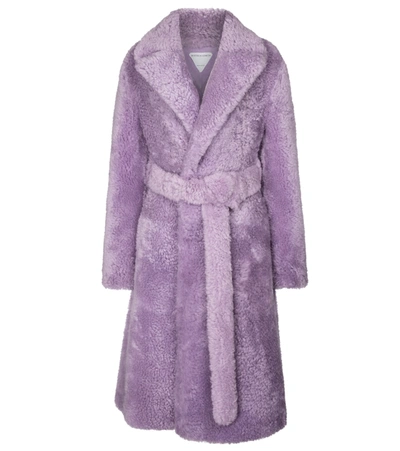 Shop Bottega Veneta Shearling Coat In Purple