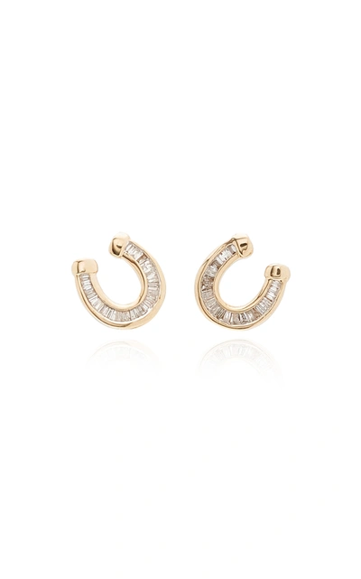 Shop Adina Reyter Women's Horseshoe 14k Yellow Gold Diamond Earrings