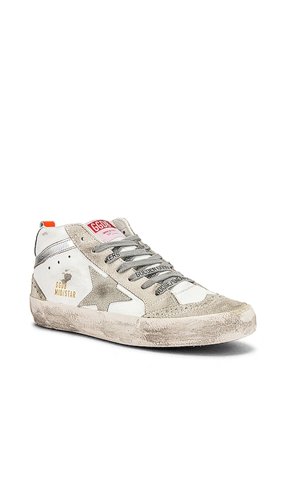 Shop Golden Goose Mid Star Sneaker In White, Ice & Silver