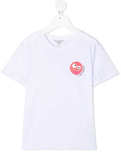 Shop Neil Barrett Smiley-print T-shirt In White