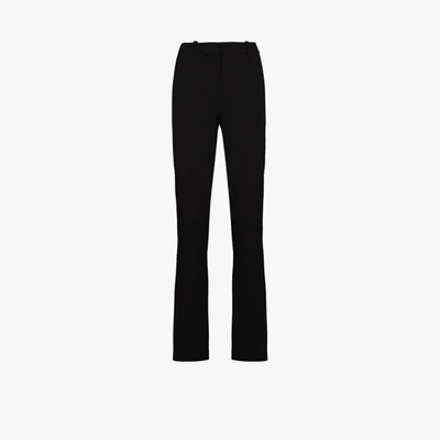 Shop Victoria Beckham Front Split Tuxedo Trousers In Black