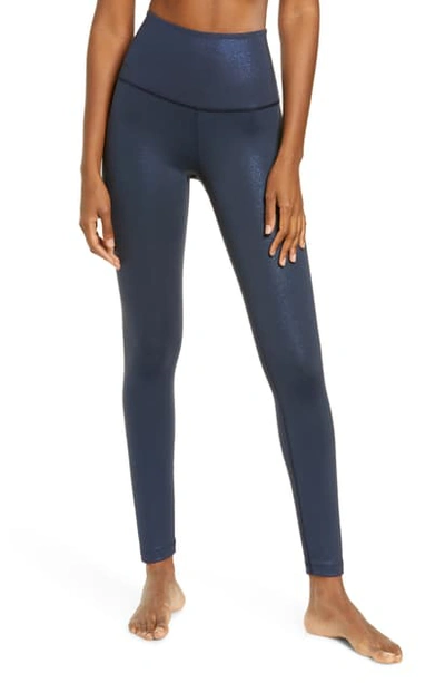 Shop Beyond Yoga Twinkle High Waist 7/8 Leggings In Nocturnal Nvy Shiny