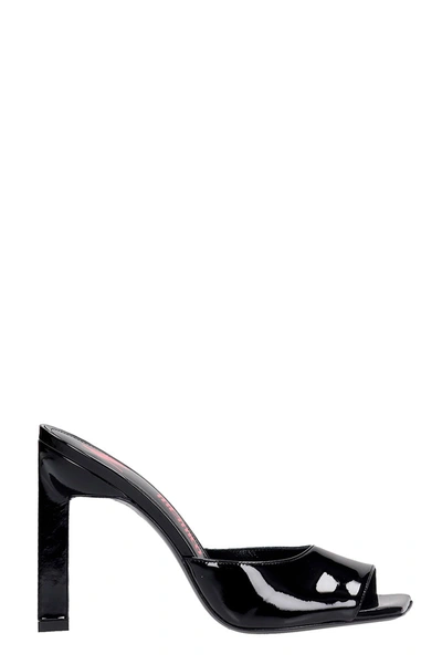 Shop Attico Mule Sandals In Black Patent Leather