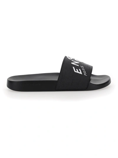 Shop Givenchy Slides Sandals In Black/white