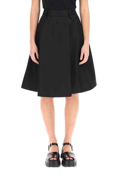 Shop Prada Skirt In Re-nylon Gabardine In Nero (black)