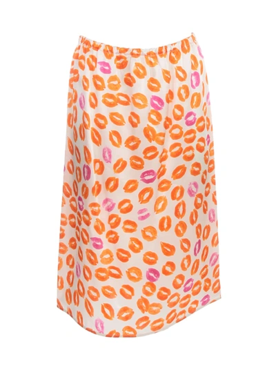 Shop Marni Printed Elastic Skirt In Lily White