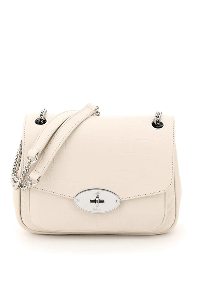 Shop Mulberry Small Darley Shoulder Bag In Chalk (white)